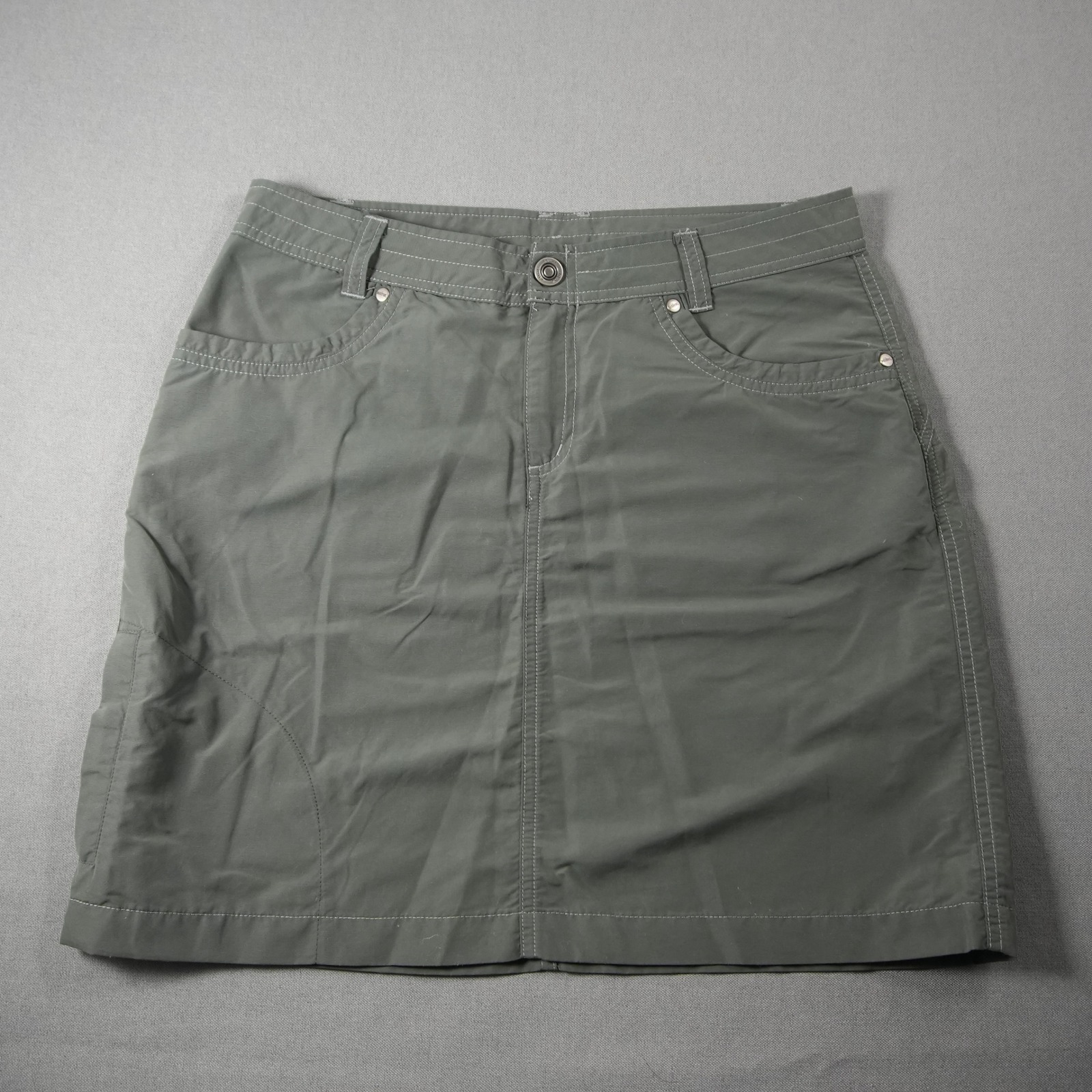 Kuhl Hiking Utility Mini Nylon Pockets Skirt Womens 6 Gray Performance Outdoor